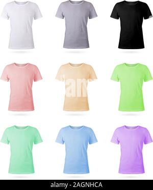 Set of nine mens t-shirt templates Stock Vector
