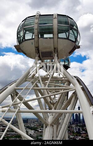 Melbourne, VIC, Australia - November 03, 2017: Gondola of Melbourne Star Observation Wheel, landmark and tourist attraction in new Waterfront district Stock Photo