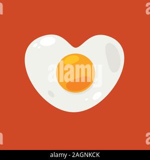 heart shaped egg. Isolated vector Illustration Stock Vector