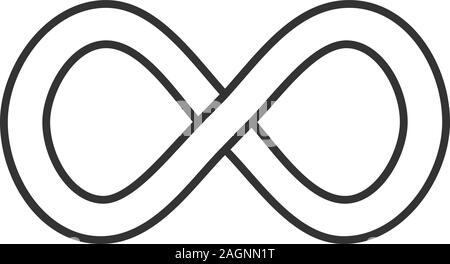 Infinity sign linear icon. Lemniscate. Thin line illustration. Endless contour symbol. Vector isolated outline drawing Stock Vector