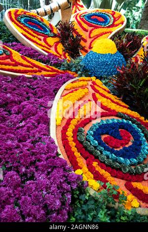 Floral sculptures in the Conservatory of Bellagio Hotel and Casino, Las Vegas, Nevada, USA. Stock Photo