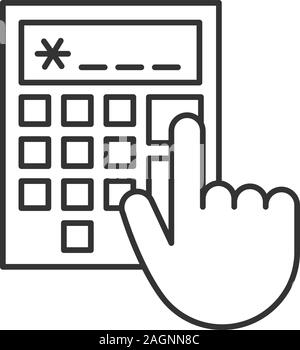 calculations line icon, outline symbol, vector illustration, concept ...