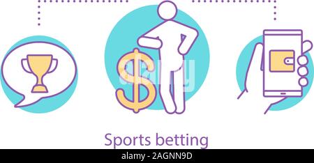 Sports betting concept icon. Success. Online betting idea thin line illustration. Vector isolated outline drawing Stock Vector