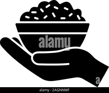 fried rice chinese cuisine glyph icon vector illustration Stock Vector ...