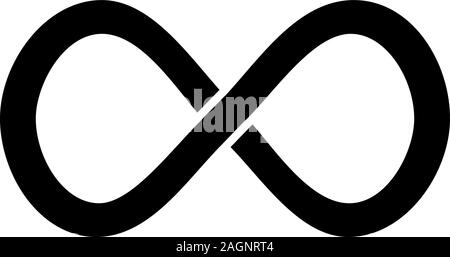 Infinity sign glyph icon.  Lemniscate. Endless silhouette symbol. Negative space. Vector isolated illustration Stock Vector