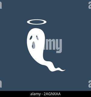 soul out from body with halo ring on top of the head. Vector Illustration Stock Vector