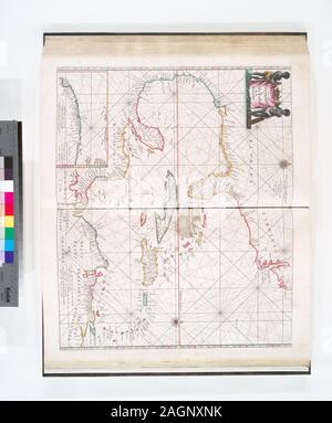 Last p. of text includes numb. contents list of maps. NYPL copy imperfect: map 34, Paskaert van de Zuydt en Noort Rivier in 't groot, wanting. Lawrence H. Slaughter Collection ; 331. Citation/Reference: Phillips 473 Citation/Reference: Koeman, C. Atlantes Neerlandici, IV, p. 196 Davidson (1988) p.6-17 Covers coast of North America as far north as N.J. Includes decorative cartouche with ill. and inset of northwest coast of Cuba. Lawrence H. Slaughter Collection ; 420j.; Pascaerte van Westindien : de vaste kusten en de Eylanden. Stock Photo