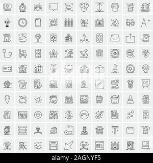 100 Business Icons Universal Set for Web and Mobile Stock Vector