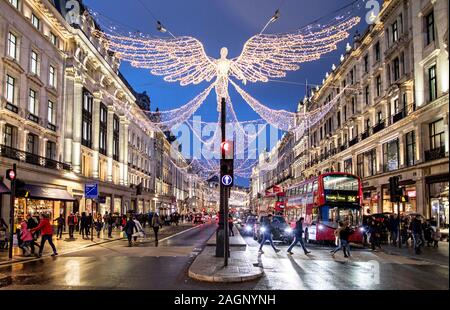 Christmas Lights in Regent Street London UK Stock Photo