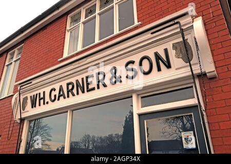 WH Garner & Son, traditional Cheshire butchers, 18 Warrington Rd, Cuddington, Northwich, Cheshire, England, UK,  CW8 2LJ Stock Photo