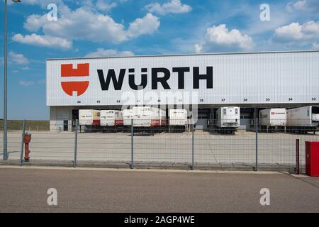 Künzelsau, Bavaria, Germany - July 25, 2019; Docking station of the Wurth sales branch and museum in Gaisbach, a world market leader in assembly mater Stock Photo