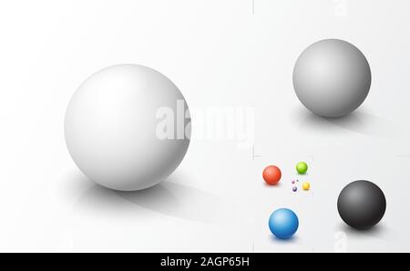 Set of colored 3d spheres.  Vector illustration Stock Vector