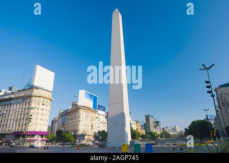 Obelisk, Plaza de la Republica, Buenos Aires, Argentina Stock Photo