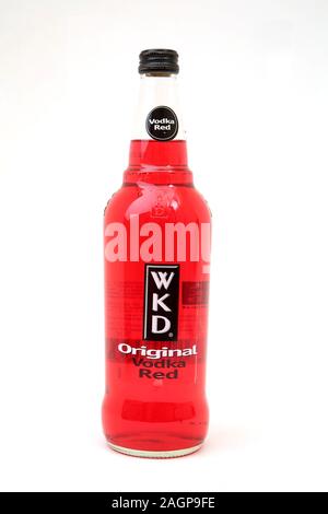 Bottle of WKD Original Vodka Red Berry Flavour Alcopop Stock Photo
