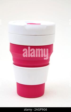 Stojo Collapsible Cup made from Recyclable materials Stock Photo