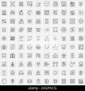 100 Business Icons Universal Set for Web and Mobile Stock Vector