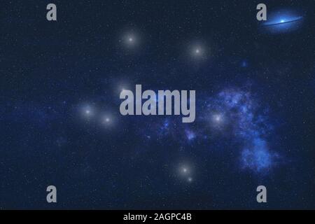 Libra Constellation stars in outer space. Zodiac Sign Libra Stars constellation. Elements of this image were furnished by NASA  Stock Photo