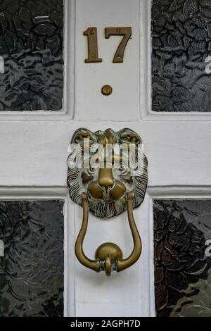Lion head door knocker Stock Photo