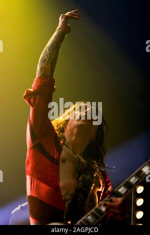 Justin Hawkins of The Darkness performs on stage at The Roundhouse in London on Friday 20th December 2019. Stock Photo