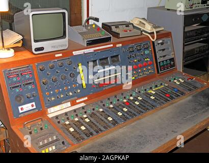 Hack Green Nuclear Bunker communication desk , Cheshire England, UK Stock Photo