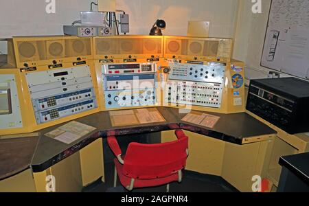 Radio Comms room, Hack Green,former government owned nuclear bunker, Nantwich, Cheshire, England, UK