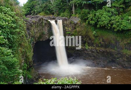 Rainbow Falls near Hilo, Hawai'i. Stock Photo