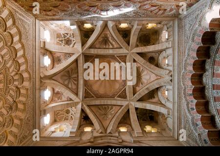 Dome above the Villaviciosa chapel of the Great Mosque, Cordoba, Region of Andalusia, Spain, Europe. Stock Photo
