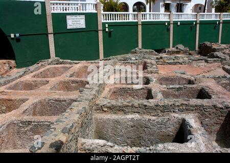 Fish salting factory Punic Roman - 4th century BC, Almuñecar, Granada province, Region of Andalusia, Spain, Europe. Stock Photo