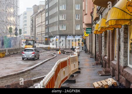 Street under construction in Hakaniemi Helsinki Finland Stock Photo