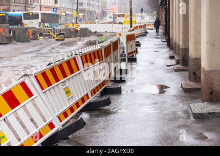 Street under construction in Hakaniemi Helsinki Finland Stock Photo