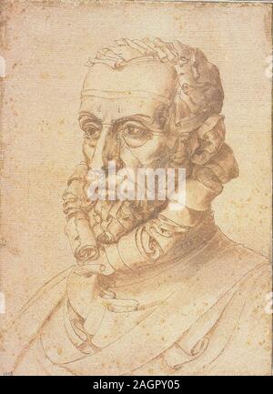 Self-Portrait (L'uomo di Lettere). Author: GIUSEPPE ARCIMBOLDO. Stock Photo