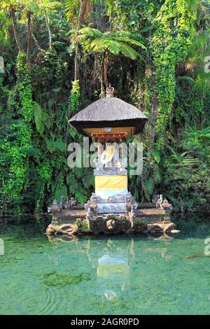 Shrine built in a small pool. Pura Gunung Kawi Sebatu Temple, Tegallelang. Near Ubud. Bali, Indonesia. Stock Photo