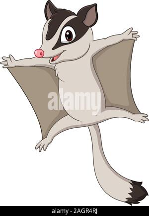 Cartoon sugar glider gliding Stock Vector