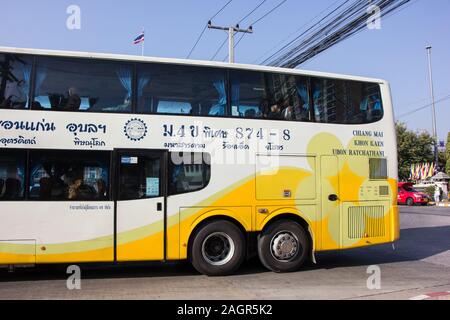 Chiangmai, Thailand - December 14 2019: Bus of Phetprasert tour company. Photo at  Chiangmai bus station. Stock Photo