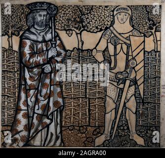 King Arthur and Sir Lancelot. Museum: The William Morris Society. Stock Photo