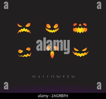 The light of the monsters faces. Vector Illustration Stock Vector