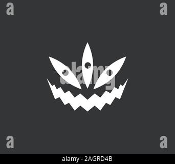 three eyes monster with scary smile Stock Vector