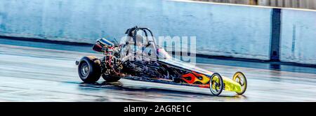 April, 20, 2019 : Santa Pod, Milton Keynes, United Kingdom. Just one of many super powered vehicles to race at the world famous Santa Pod race track, Stock Photo