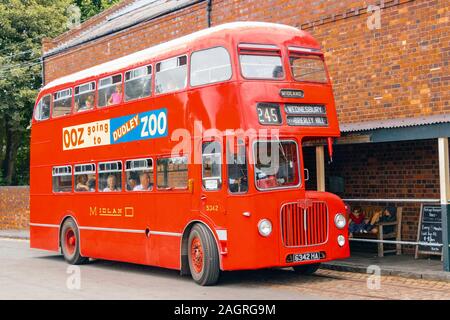 Midland Red double decker electric trolley bus at the Black Country ...