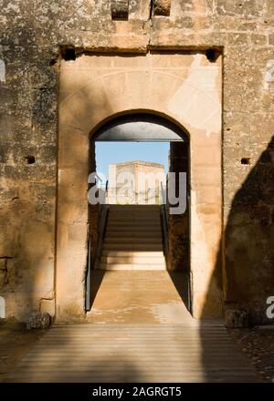 Entrance doorway into Castillo de Alcalá de Guadaíra. Castle fortress. Andalusia, Southern Spain, Europe Stock Photo