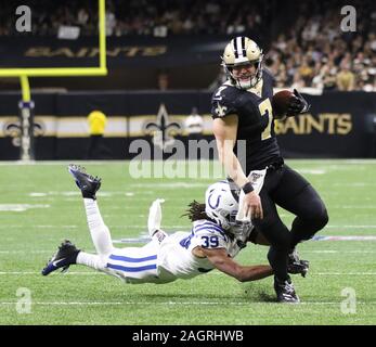 New Orleans Saints quarterback Taysom Hill (7) walks off the field  following an NFL football game against the New England Patriots, Sunday,  Sept. 26, 2021, in Foxborough, Mass. (AP Photo/Stew Milne Stock