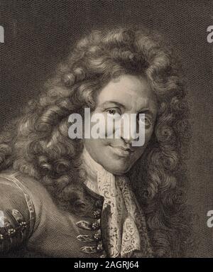 Portrait of the Lutenist and Composer Charles Mouton (c. 1626-1710). Museum: PRIVATE COLLECTION. Author: GERARD EDELINCK. Stock Photo