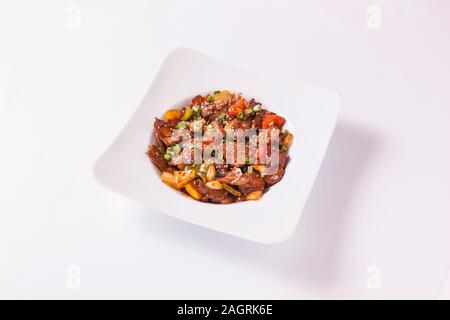 Asian Food Meat and Vegetables Stock Photo