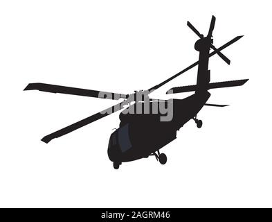 Helicopter detailed silhouette. Vector EPS 10 Stock Vector Image & Art ...