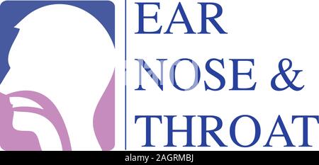 ENT logo. Head for ear, nose, throat doctor specialists. logo concept. Line vector icon. Editable stroke. illustration Flat linear, clinic, specialist Stock Vector