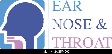 ENT logo. Head for ear, nose, throat doctor specialists. logo concept. Line vector icon. Editable stroke. illustration Flat linear, clinic, specialist Stock Vector