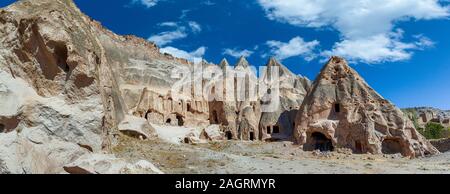 The paths inside Selime Cathedral. Selime Monastery in Cappadocia, Turkey. Selime is town at the end of Ihlara Valley. Stock Photo