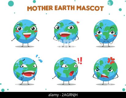 mother earth mascot. Vector Illustration Stock Vector