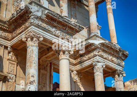 Celsius Library in ancient city Ephesus (Efes). Most visited ancient city in Turkey. Selcuk, Izmir TURKEY Stock Photo