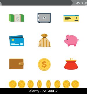 set of Money storage. Vector Illustration Stock Vector